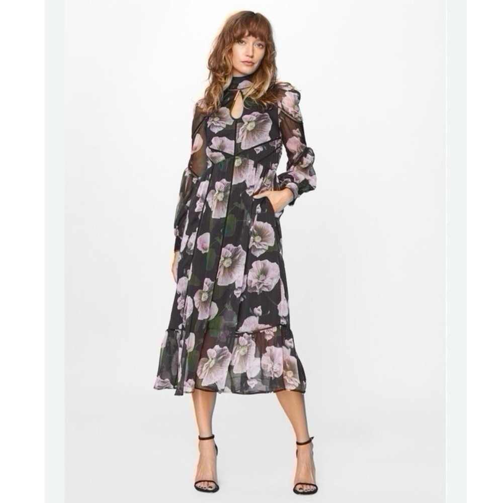 NEW Ted Baker Women’s Pohlley Ladder Trim Midi Dress Size 0 - Picture 5 of 11